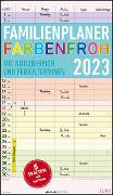 Familienplaner Farbenfroh 2023 mit 5 Spalten - Familienkalender 26x45 cm - Offset-Papier - mit Ferienterminen - Wandkalender - Wandplaner