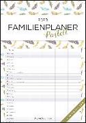 Familienplaner Pastell 2023 - Familienkalender A3 (29,7x42 cm) - mit 5 Spalten, Ferienterminen (DE/AT/CH) und viel Platz für Notizen - Wandkalender