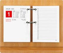 Umlege-Kalender 2023 - 8x10,8 cm - 1 Tag auf 2 Seiten - zum Einheften - Bürokalender mit 2-fach Lochung - Stundeneinteilung von 7 - 20 Uhr - 336-0000