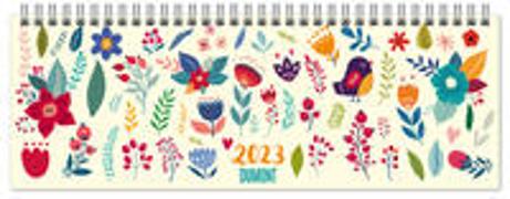 Tischquerkalender Blumenwiese 2023 – hübsches Blumendesign – 29,7 x 10,5 cm – Spiralbindung – mit viel Platz für Einträge