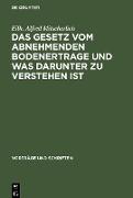 Das Gesetz vom abnehmenden Bodenertrage und was darunter zu verstehen ist