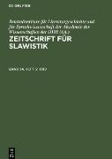 Zeitschrift für Slawistik, Band 34, Heft 6, Zeitschrift für Slawistik (1989)