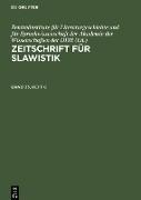 Zeitschrift für Slawistik, Band 33, Heft 6, Zeitschrift für Slawistik Band 33, Heft 6