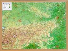 Relief Österreich 1:800.000 mit Naturholzrahmen