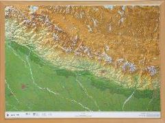 Nepal Gross 1:1.150.000 mit Naturholzrahmen