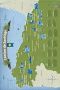 Länder Poster Landkarte - JAKOBSWEG - Landkarte Camino de Santiago Spanien, Wegstrecke, Sehenswürdigkeiten Din A2 (42 x 59,4 cm)