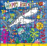 Puzzle-Karte. HB Shark Sea Scene