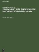 Zeitschrift für Angewandte Mathematik und Mechanik. Volume 65, Number 7