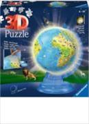 Ravensburger 3D Puzzle 11274 - Kinderglobus mit Licht in deutscher Sprache - 180 Teile - Beleuchteter Globus aus dreidimensional geformten Puzzleteilen - für Kinder ab 6 Jahren