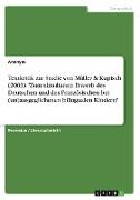 Textkritik zur Studie von Müller & Kupisch (2003) "Zum simultanen Erwerb des Deutschen und des Französischen bei (un)ausgeglichenen bilingualen Kindern"