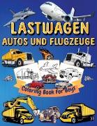 Lastwagen, Autos Und Flugzeuge Malbuch Für Kinder