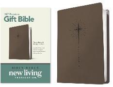 Premium Gift Bible NLT (Leatherlike, Star Cross Taupe, Red Letter)