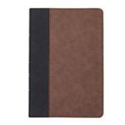 CSB Large Print Thinline Bible, Black/Brown Leathertouch