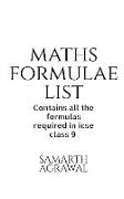 Maths Formula List