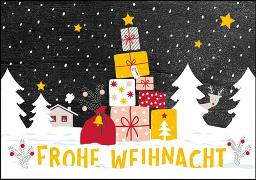 Doppelkarte. Frohe Weihnacht (Geschenke)