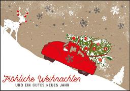 Doppelkarte. Fröhliche Weihnachten (Auto)