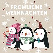Postkarte. Fröhliche Weihnachten (Pinguine )