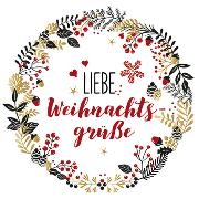 Postkarte. Liebe Weihnachtsgrüße (Kranz)