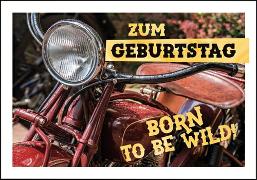 Doppelkarte. Zum Geburtstag (Motorrad)