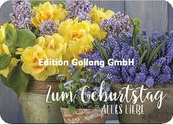 Postkarte. Zum Geburtstag (Frühlingsblüten)