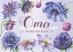 Postkarte. Oma du bist dieBeste (Blüten)