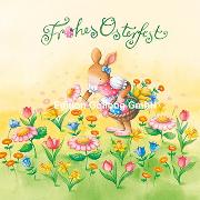 Frohes Osterfest (Hase mit Blumen)/Nina
