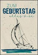 Shutterstock: Doppelkarte Let's go green. ZumGeburtstag (Segelboot), Shutterstoc