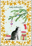 Doppelkarte. Frohe Weihnachten (Katze), Carola Pabst