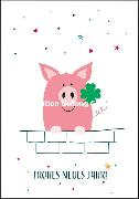 Doppelkarte. Frohes neues Jahr (Schwein), Wiebke Wic