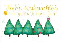 Doppelkarte. Frohe Weihnachten (Tannenbäume)/ letteri
