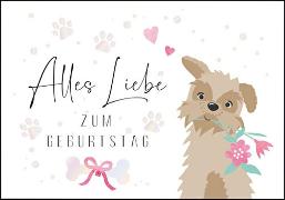 Doppelkarte. Zum Geburtstag (Hund), Katrin Lorenz -