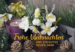 Doppelkarte. Frohe Weihnachten (Christrosen)