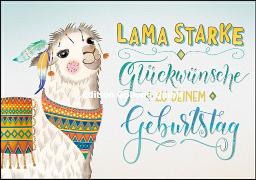 Doppelkarte. Zum Geburtstag (Lama)