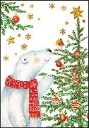 Doppelkarte. Eisbär mit Tannenbaum, Carola Pabst