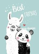 Postkarte. Best friends (Lama Panda)