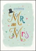 Doppelkarte. Mr and Mrs (Schrift)