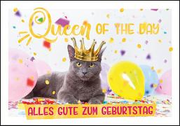 Doppelkarte. Queen of the day (Katze)