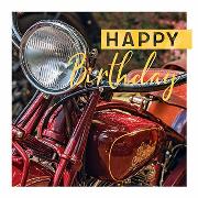 Postkarte. Happy Birthday (Motorrad)