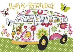 Postkarte. Happy Birthday (Bus)