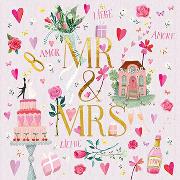 Postkarte. Mr & Mrs (Hochzeit)