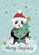 Postkarte. Merry Christmas (Panda)