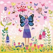 Postkarte. Schmetterlingsfrau