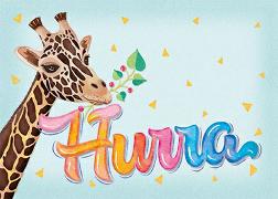 Postkarte. Hurra (Giraffe), Sandra Brezina - calli