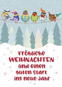 Postkarte. Fröhliche Weihnachten (Vögel)