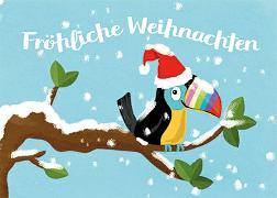 Postkarte. Fröhliche Weihnachten (Tukan)