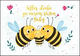 Doppelkarte. Zum Baby (Bienen), Cornelia Pompsch, No