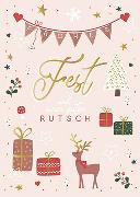 Postkarte. Frohes Fest (Geschenke)