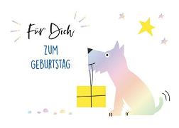 Postkarte. Zum Geburtstag (Hund)