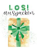 Postkarte. Los! auspacken (Geschenk)