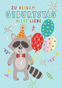 Postkarte. Zum Geburtstag (Waschbär), Shutterstock